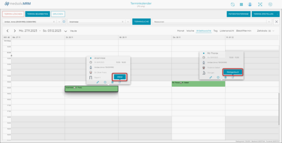Screenshot: HL7 and FHIR in medsolv.MRM
